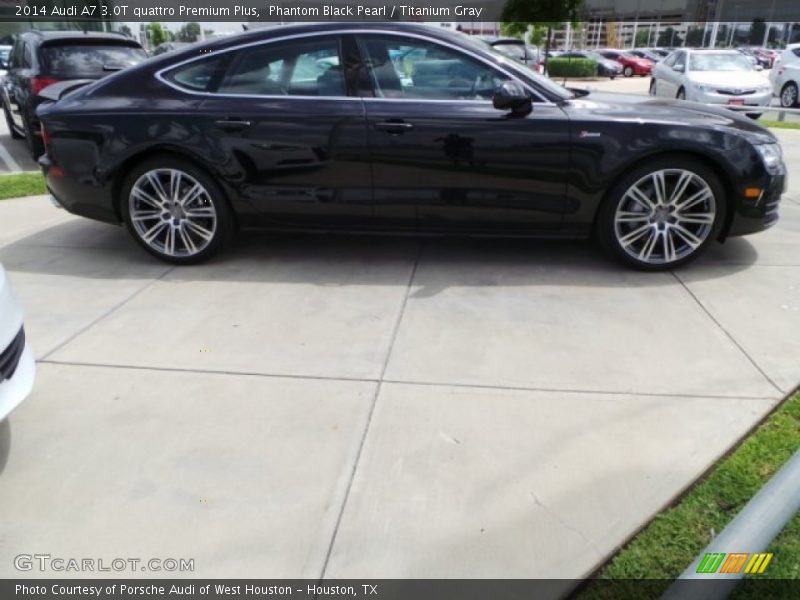 Phantom Black Pearl / Titanium Gray 2014 Audi A7 3.0T quattro Premium Plus