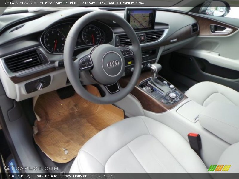 Phantom Black Pearl / Titanium Gray 2014 Audi A7 3.0T quattro Premium Plus