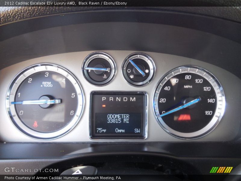 Black Raven / Ebony/Ebony 2012 Cadillac Escalade ESV Luxury AWD