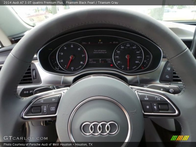 Phantom Black Pearl / Titanium Gray 2014 Audi A7 3.0T quattro Premium Plus
