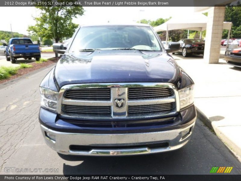 True Blue Pearl / Light Pebble Beige/Bark Brown 2012 Dodge Ram 1500 SLT Quad Cab 4x4