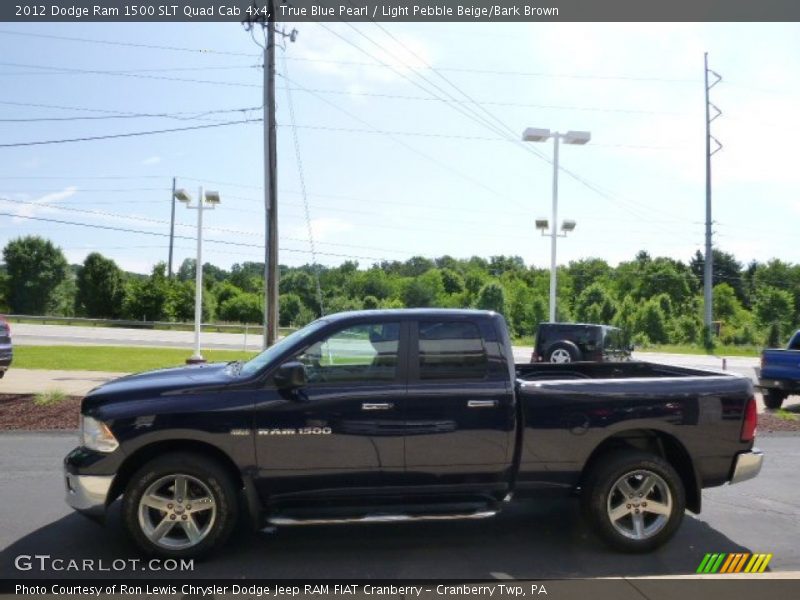 True Blue Pearl / Light Pebble Beige/Bark Brown 2012 Dodge Ram 1500 SLT Quad Cab 4x4