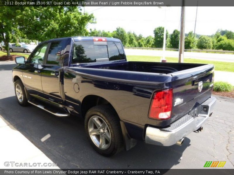 True Blue Pearl / Light Pebble Beige/Bark Brown 2012 Dodge Ram 1500 SLT Quad Cab 4x4