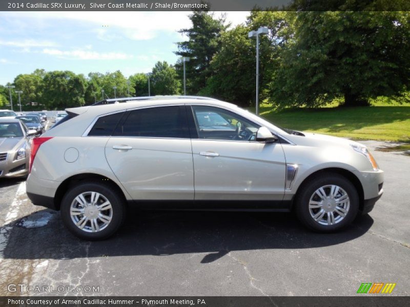 Silver Coast Metallic / Shale/Brownstone 2014 Cadillac SRX Luxury