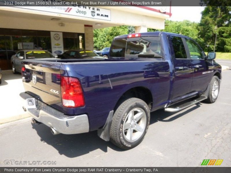 True Blue Pearl / Light Pebble Beige/Bark Brown 2012 Dodge Ram 1500 SLT Quad Cab 4x4