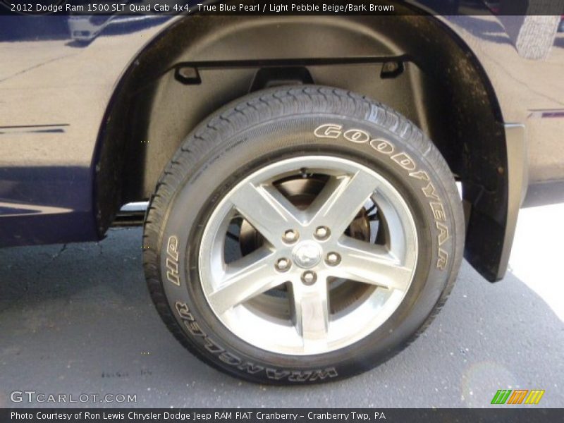 True Blue Pearl / Light Pebble Beige/Bark Brown 2012 Dodge Ram 1500 SLT Quad Cab 4x4