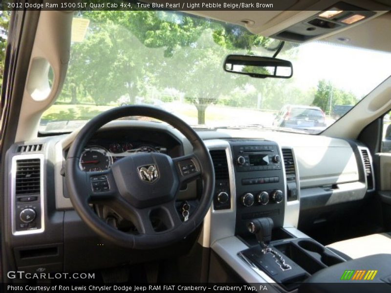 True Blue Pearl / Light Pebble Beige/Bark Brown 2012 Dodge Ram 1500 SLT Quad Cab 4x4