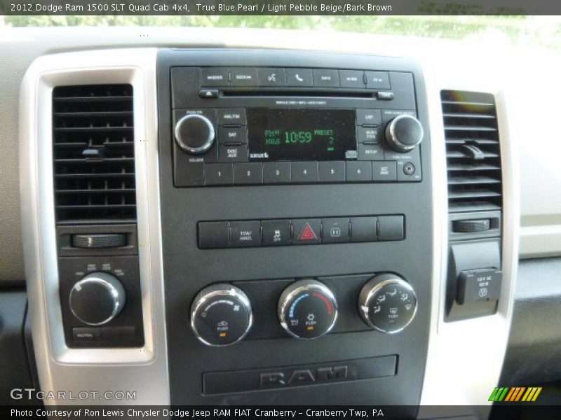 True Blue Pearl / Light Pebble Beige/Bark Brown 2012 Dodge Ram 1500 SLT Quad Cab 4x4