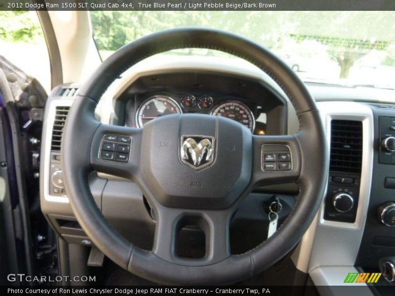 True Blue Pearl / Light Pebble Beige/Bark Brown 2012 Dodge Ram 1500 SLT Quad Cab 4x4