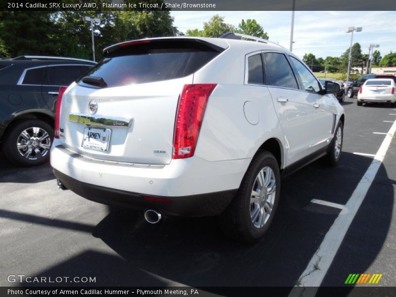 Platinum Ice Tricoat / Shale/Brownstone 2014 Cadillac SRX Luxury AWD