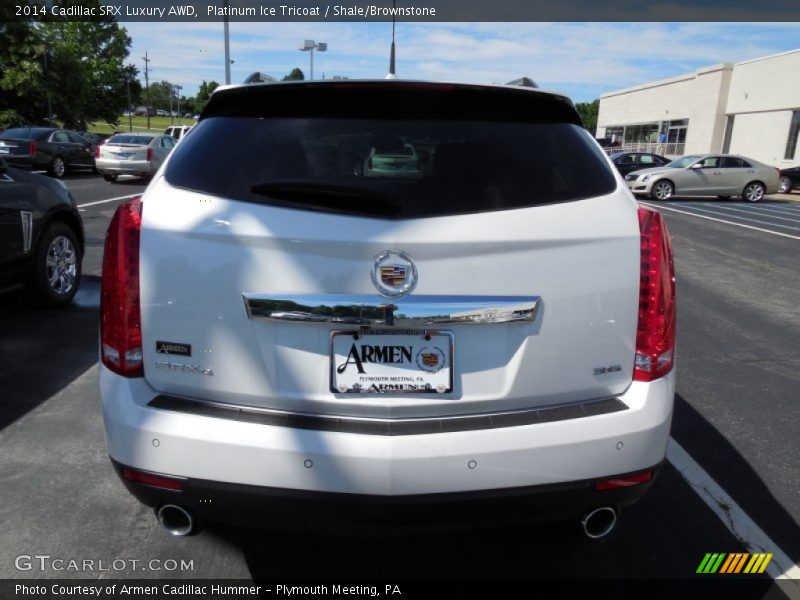 Platinum Ice Tricoat / Shale/Brownstone 2014 Cadillac SRX Luxury AWD