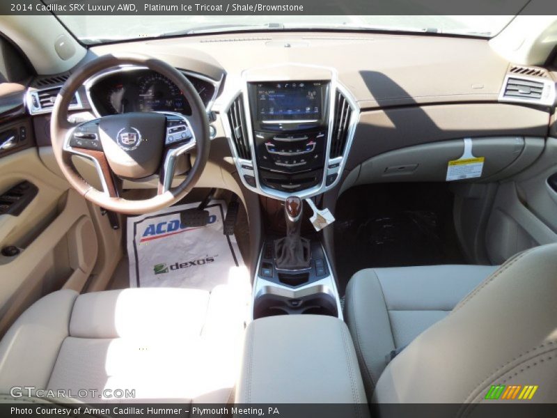 Platinum Ice Tricoat / Shale/Brownstone 2014 Cadillac SRX Luxury AWD