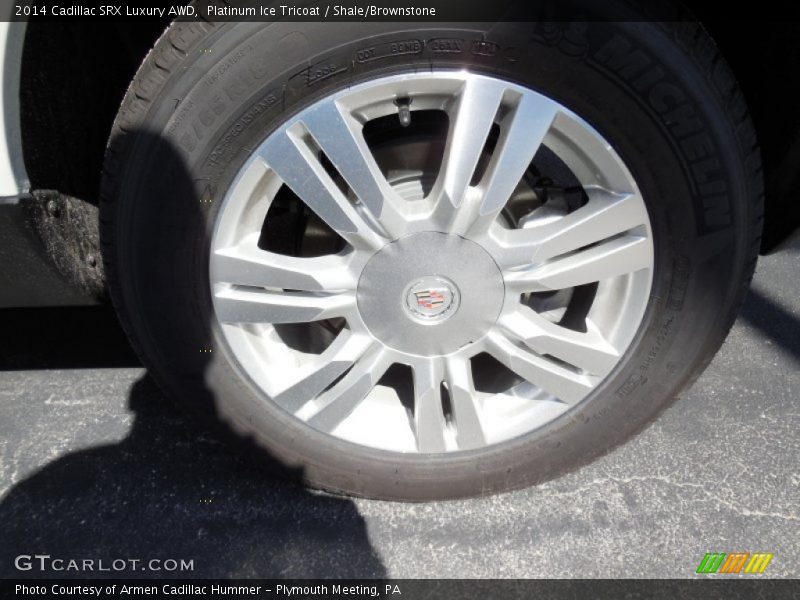 Platinum Ice Tricoat / Shale/Brownstone 2014 Cadillac SRX Luxury AWD