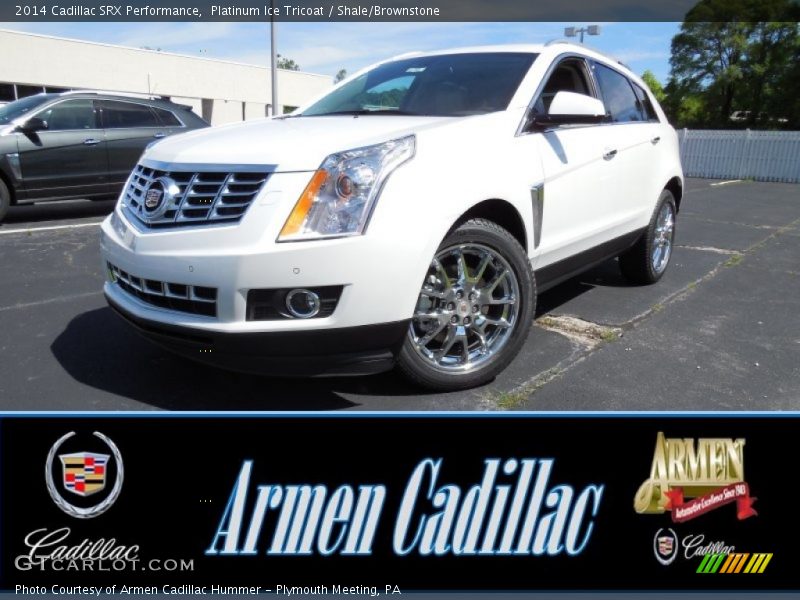 Platinum Ice Tricoat / Shale/Brownstone 2014 Cadillac SRX Performance