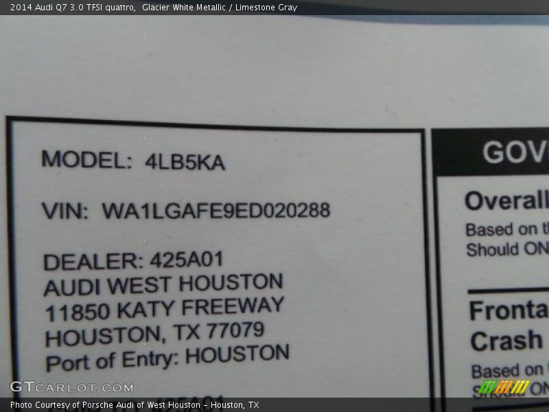 Glacier White Metallic / Limestone Gray 2014 Audi Q7 3.0 TFSI quattro