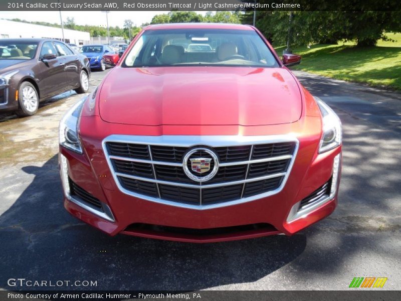 Red Obsession Tintcoat / Light Cashmere/Medium Cashmere 2014 Cadillac CTS Luxury Sedan AWD