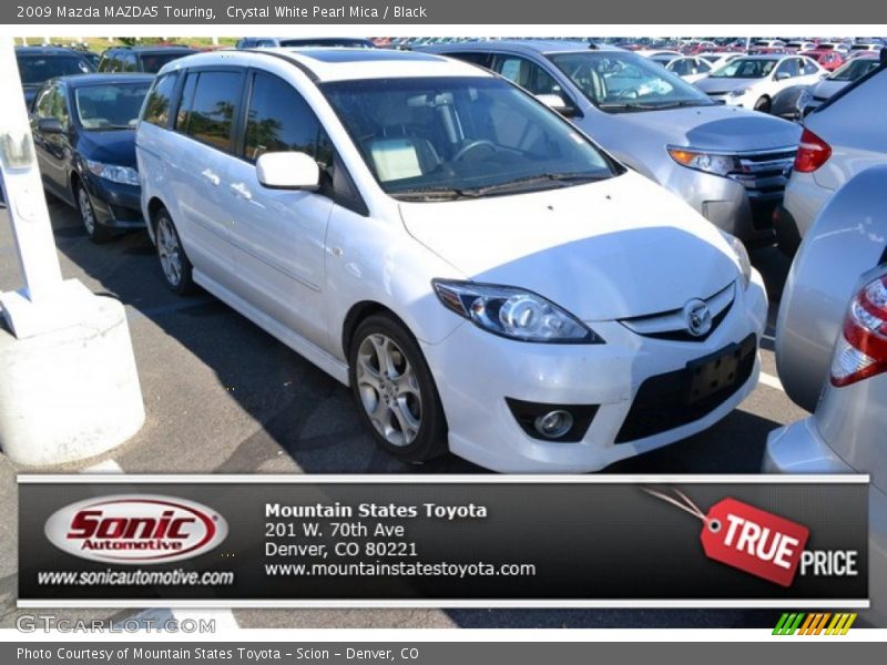 Crystal White Pearl Mica / Black 2009 Mazda MAZDA5 Touring