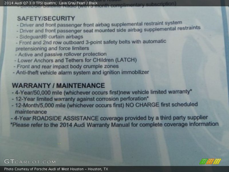 Lava Gray Pearl / Black 2014 Audi Q7 3.0 TFSI quattro