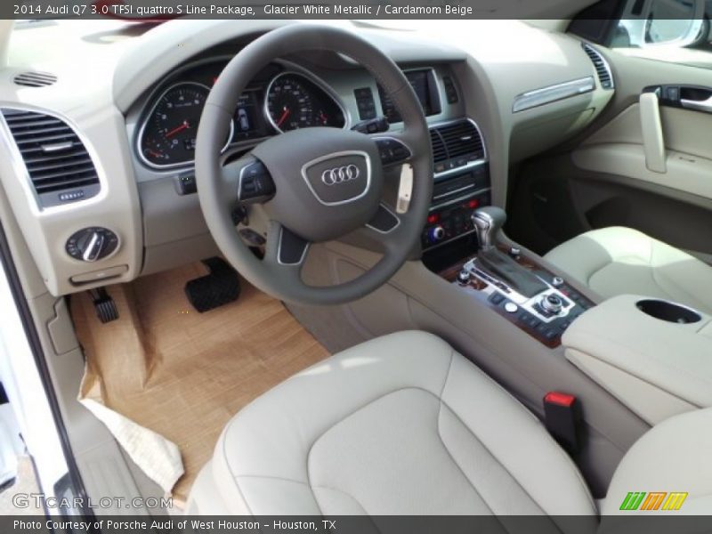 Glacier White Metallic / Cardamom Beige 2014 Audi Q7 3.0 TFSI quattro S Line Package