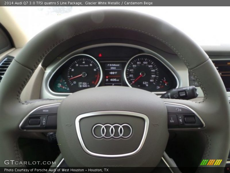 Glacier White Metallic / Cardamom Beige 2014 Audi Q7 3.0 TFSI quattro S Line Package