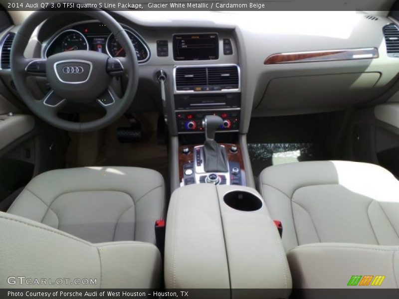 Glacier White Metallic / Cardamom Beige 2014 Audi Q7 3.0 TFSI quattro S Line Package