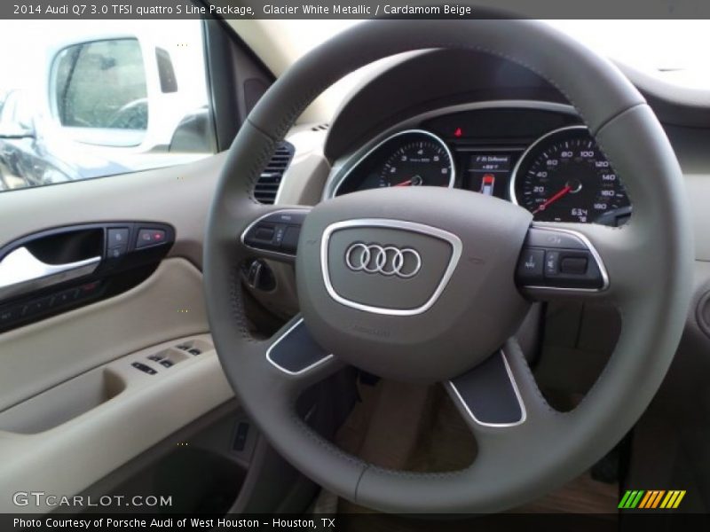 Glacier White Metallic / Cardamom Beige 2014 Audi Q7 3.0 TFSI quattro S Line Package