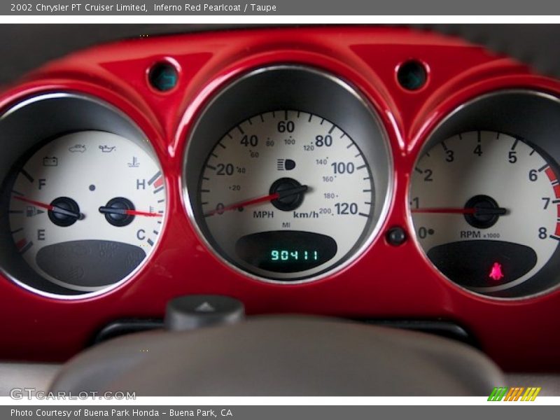Inferno Red Pearlcoat / Taupe 2002 Chrysler PT Cruiser Limited