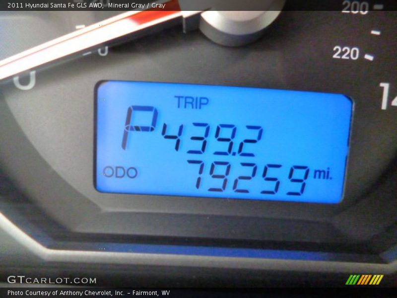 Mineral Gray / Gray 2011 Hyundai Santa Fe GLS AWD
