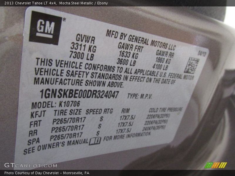 Mocha Steel Metallic / Ebony 2013 Chevrolet Tahoe LT 4x4