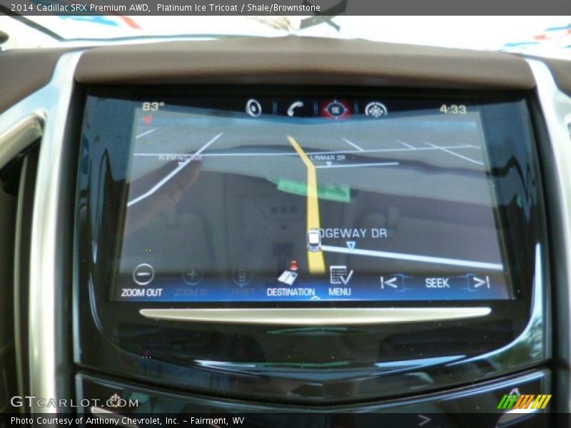 Platinum Ice Tricoat / Shale/Brownstone 2014 Cadillac SRX Premium AWD