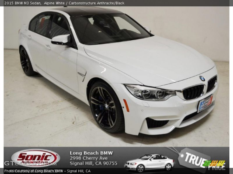 Alpine White / Carbonstructure Anthracite/Black 2015 BMW M3 Sedan