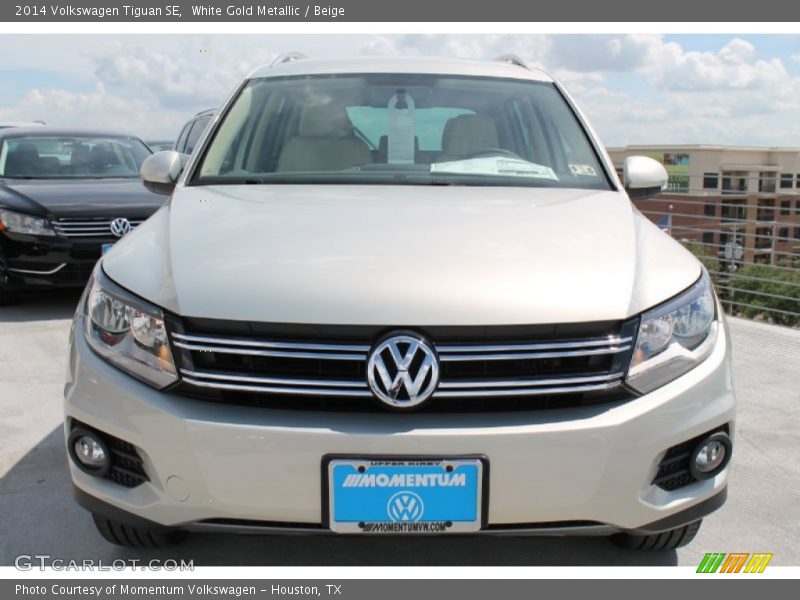 White Gold Metallic / Beige 2014 Volkswagen Tiguan SE