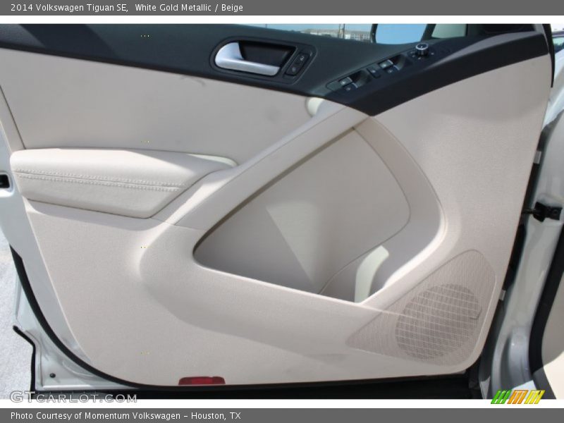 White Gold Metallic / Beige 2014 Volkswagen Tiguan SE