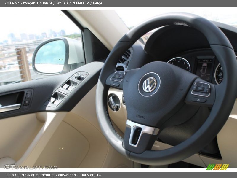 White Gold Metallic / Beige 2014 Volkswagen Tiguan SE