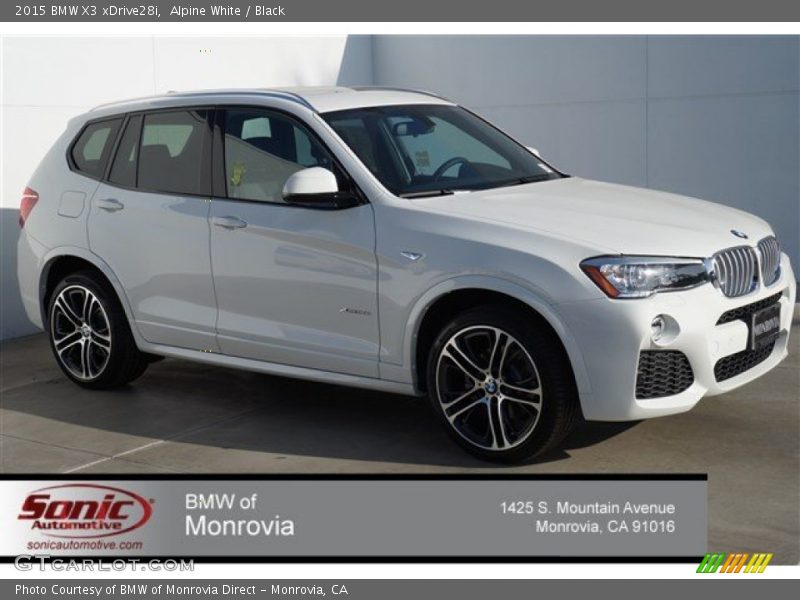 Alpine White / Black 2015 BMW X3 xDrive28i