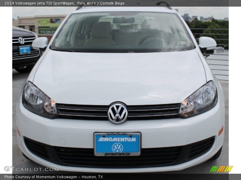 Pure White / Cornsilk Beige 2014 Volkswagen Jetta TDI SportWagen