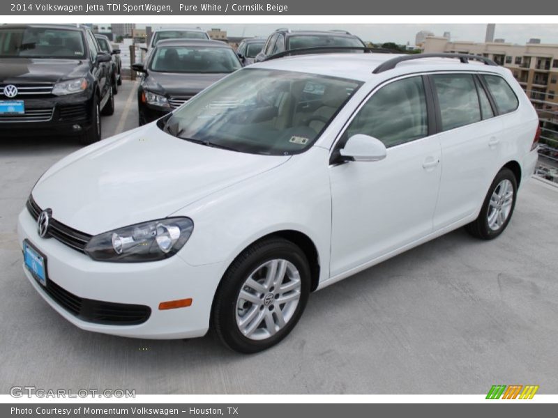 Pure White / Cornsilk Beige 2014 Volkswagen Jetta TDI SportWagen