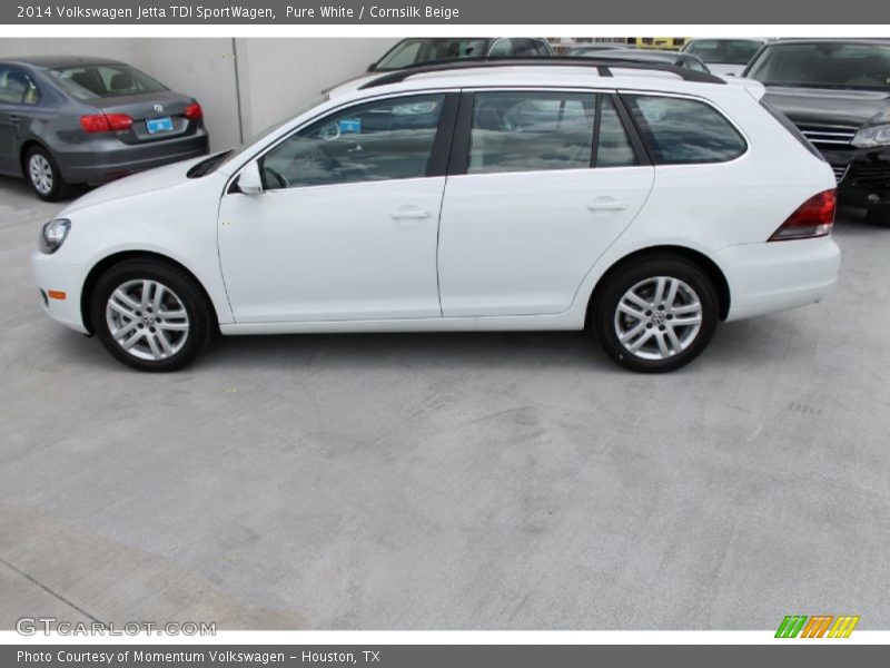 Pure White / Cornsilk Beige 2014 Volkswagen Jetta TDI SportWagen