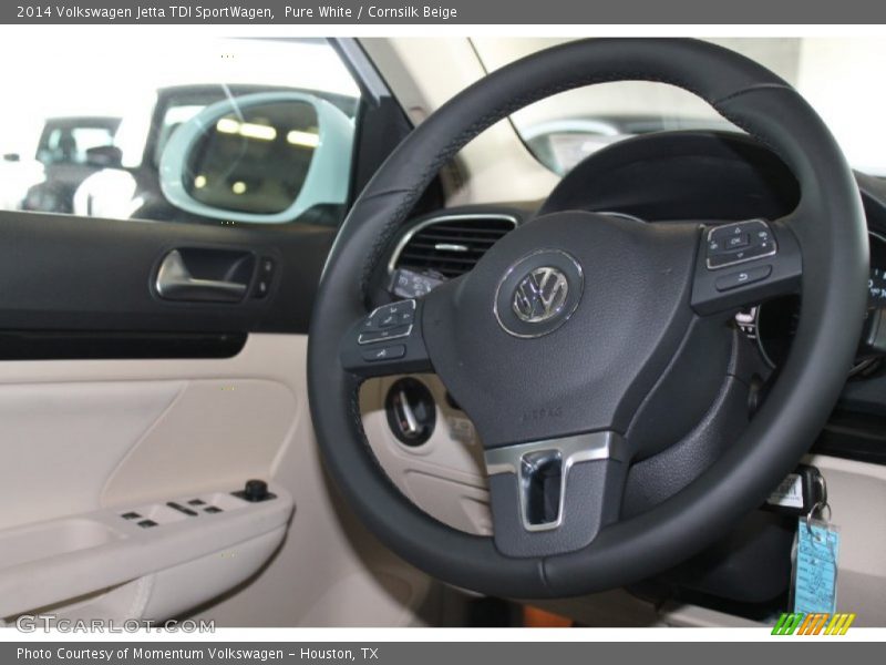 Pure White / Cornsilk Beige 2014 Volkswagen Jetta TDI SportWagen