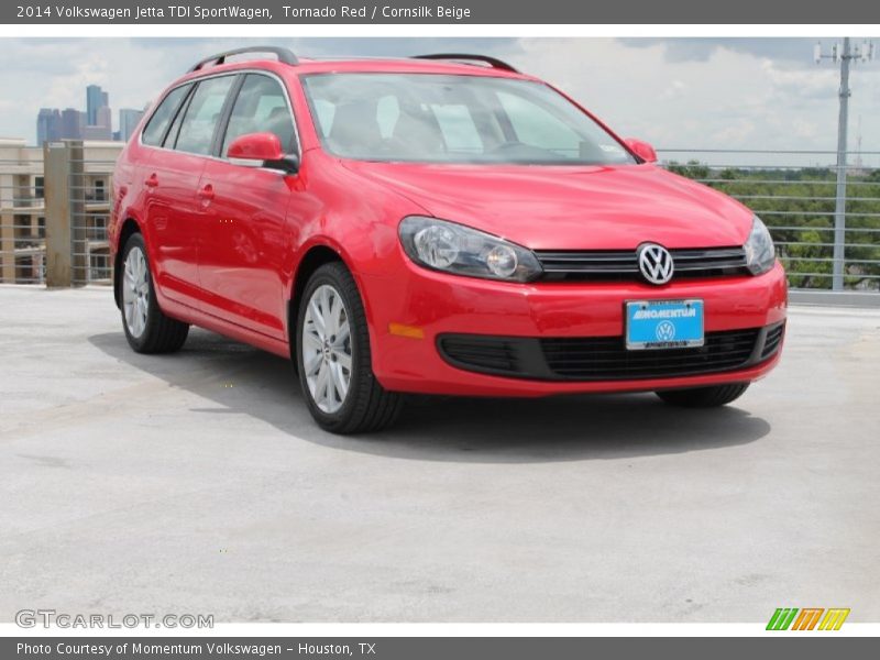 Tornado Red / Cornsilk Beige 2014 Volkswagen Jetta TDI SportWagen