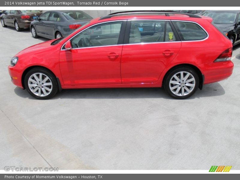 Tornado Red / Cornsilk Beige 2014 Volkswagen Jetta TDI SportWagen
