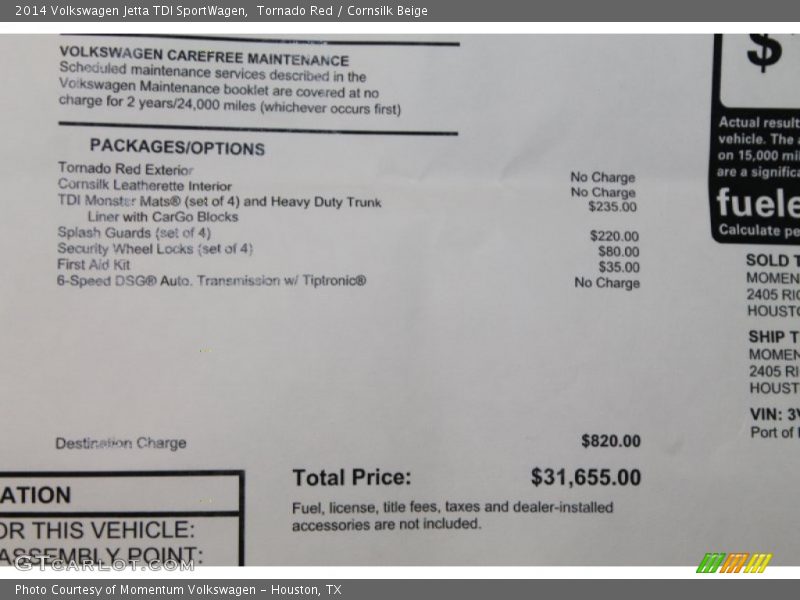 Tornado Red / Cornsilk Beige 2014 Volkswagen Jetta TDI SportWagen