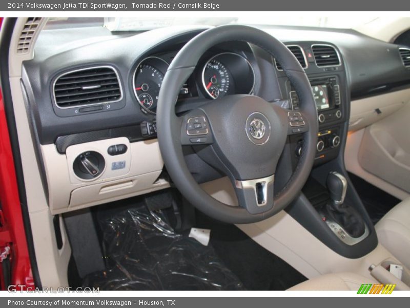 Tornado Red / Cornsilk Beige 2014 Volkswagen Jetta TDI SportWagen