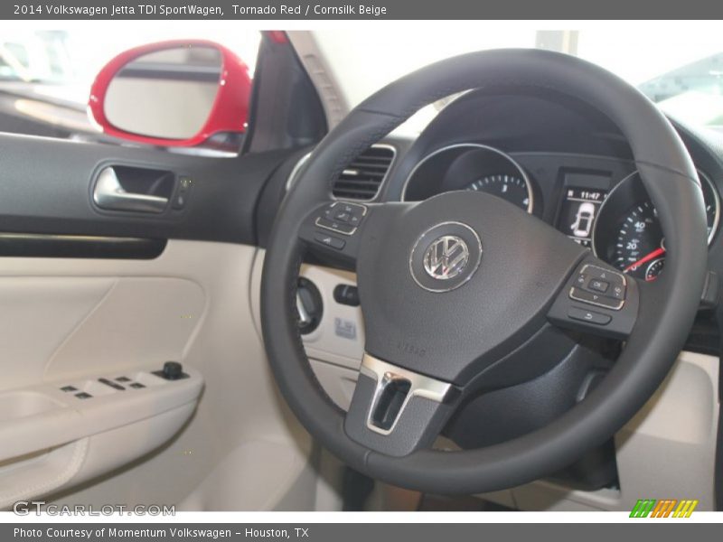 Tornado Red / Cornsilk Beige 2014 Volkswagen Jetta TDI SportWagen