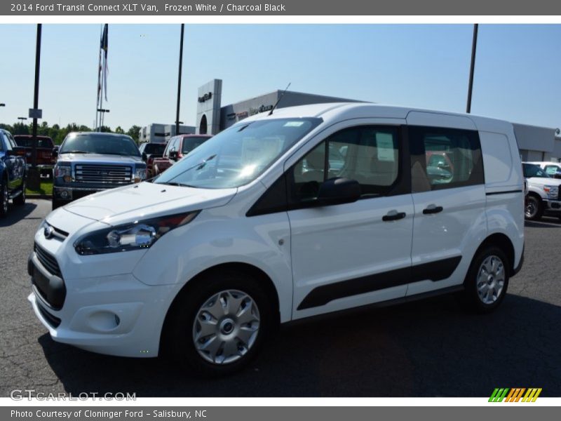 Frozen White / Charcoal Black 2014 Ford Transit Connect XLT Van