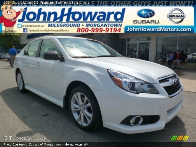 Satin White Pearl / Ivory 2014 Subaru Legacy 2.5i Premium
