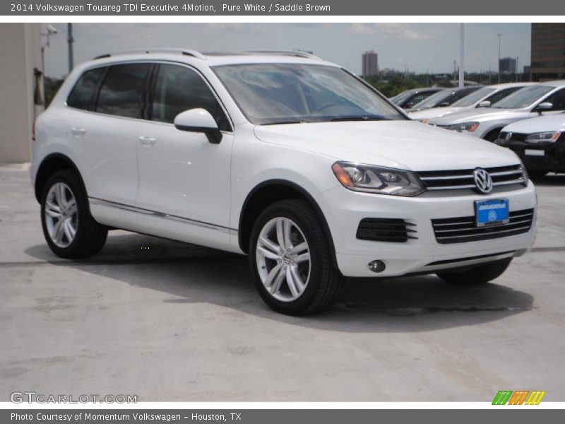 Pure White / Saddle Brown 2014 Volkswagen Touareg TDI Executive 4Motion