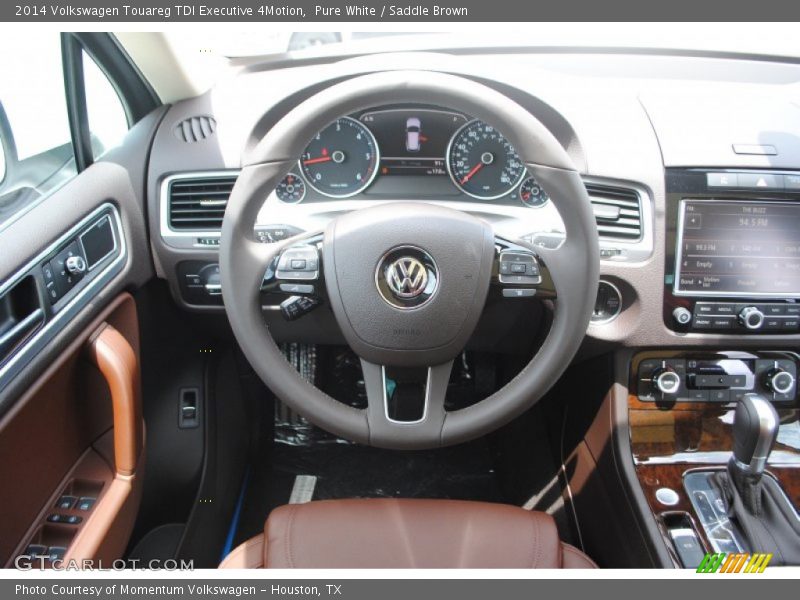 Pure White / Saddle Brown 2014 Volkswagen Touareg TDI Executive 4Motion