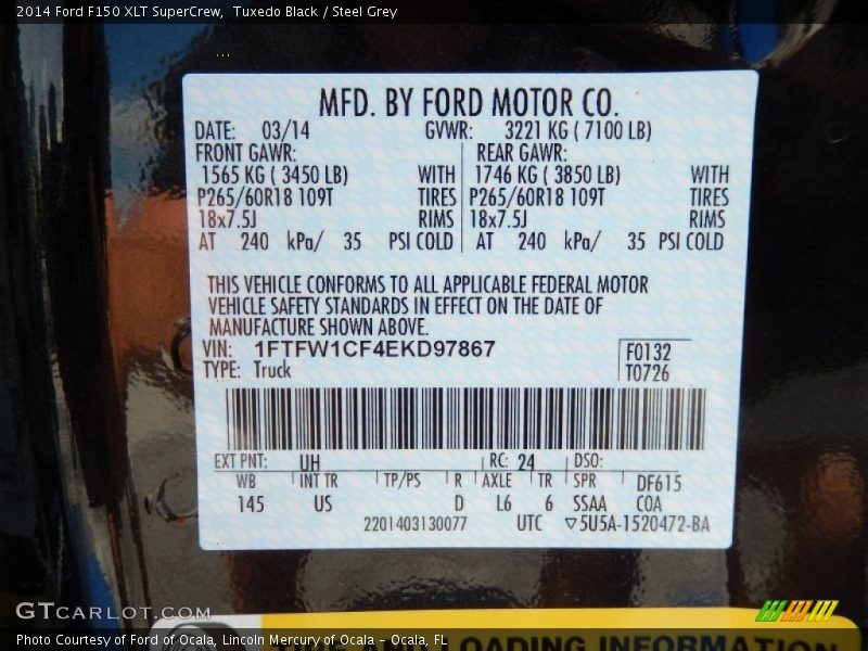 Tuxedo Black / Steel Grey 2014 Ford F150 XLT SuperCrew