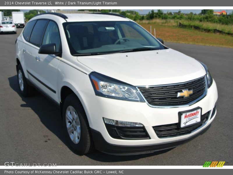 White / Dark Titanium/Light Titanium 2014 Chevrolet Traverse LS